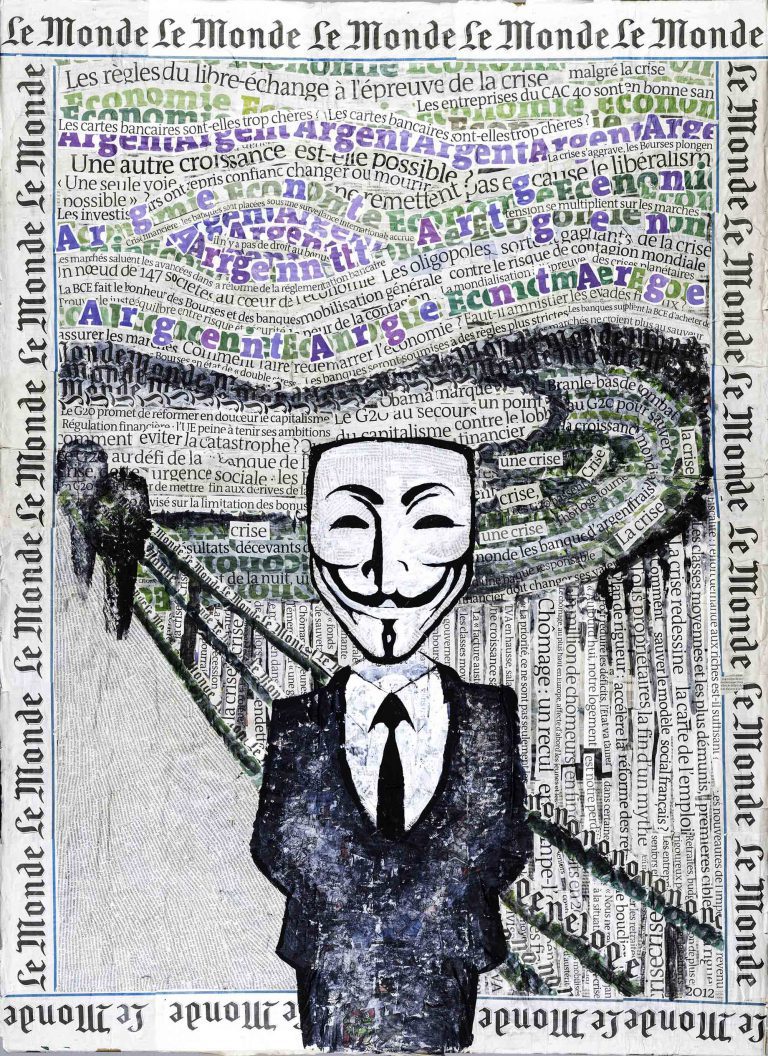 Le cri-se. Hommage à Munch - 2012- 100 x 80 cm