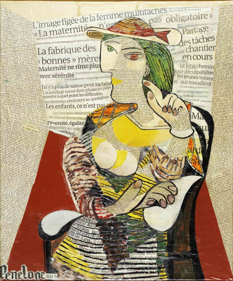 Stéréotypes 1 & 2. Hommage à Picasso et Simone de Beauvoir, L'épouse et la mère - 2013/2014 - 65 x 50 cm