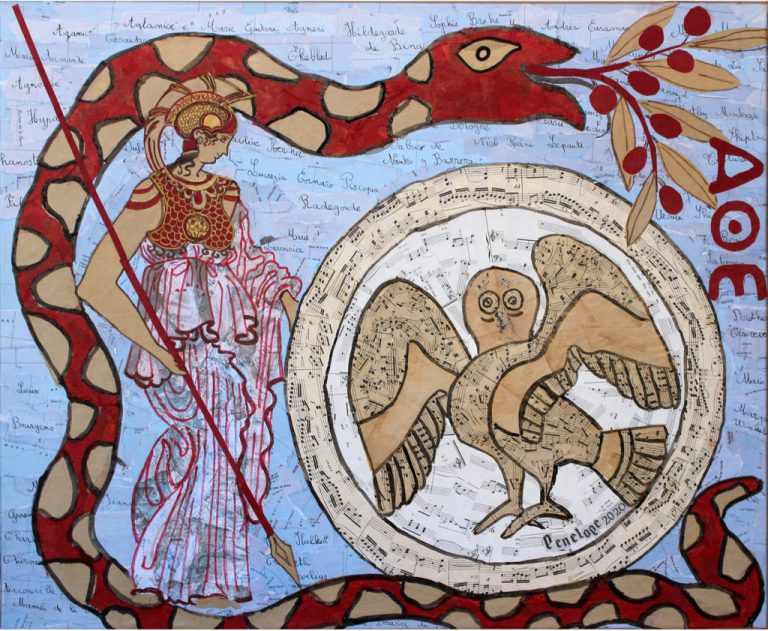 Athena, déesse des arts et des sciences, de la guerre et de la paix - 2021 - 51 x 61 cm